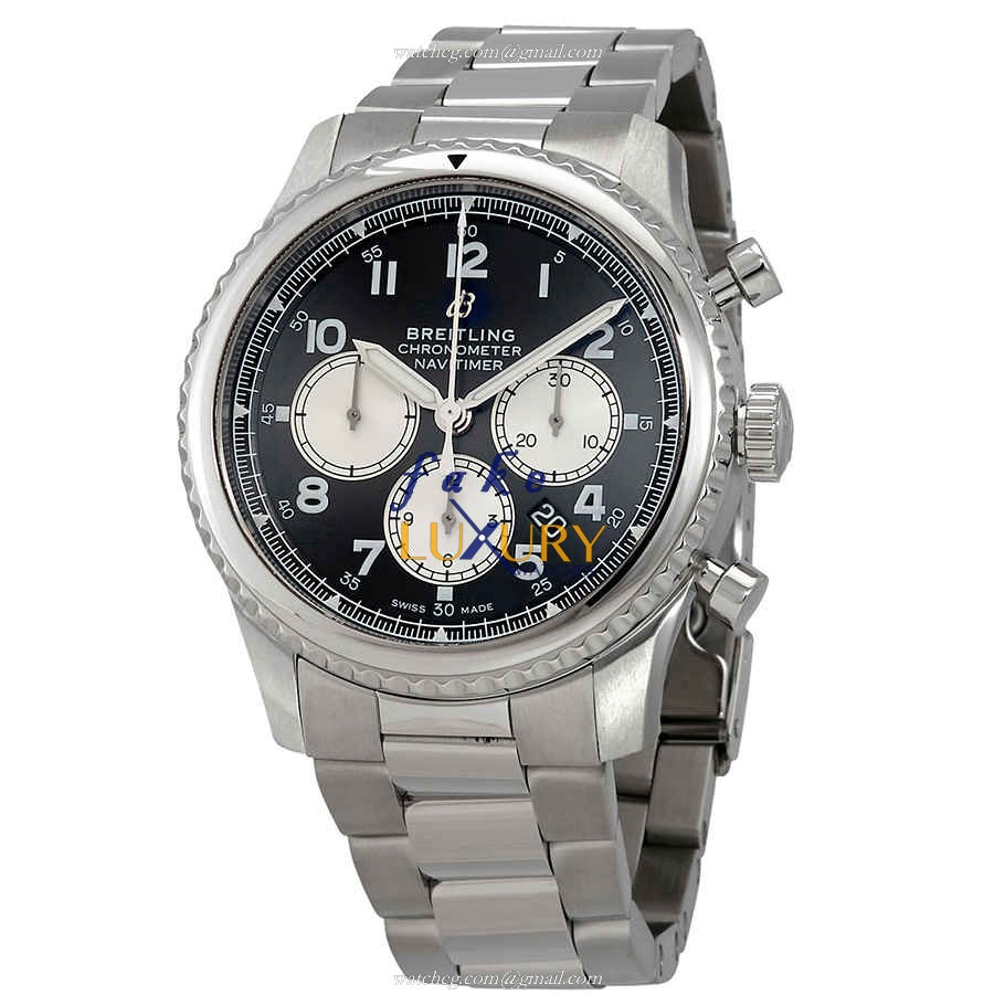 Breitling AVIATOR 8 AB0117131B1A1 Replica Watch with Black Dial on Silver Steel - Luxury Replica Watch