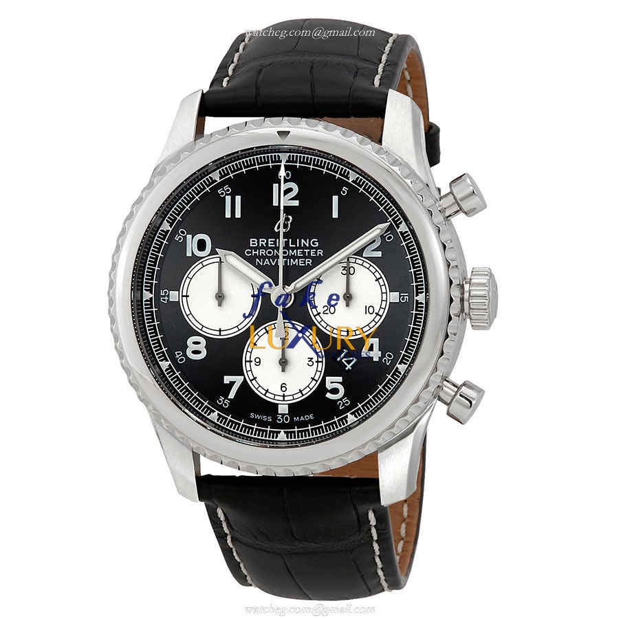 Breitling AVIATOR 8 AB0117131B1P1 Automatic Stainless Steel Black Dial Alligator Strap Replica Watch - Luxury Replica Watch