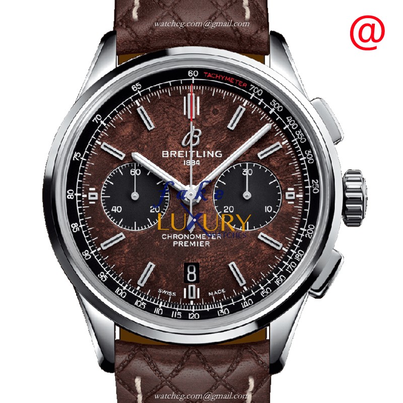 Breitling AB01181A1Q1X2 Premier - Replica Watch - Brown Dial - Automatic - Steel Case - Luxury Replica Watch