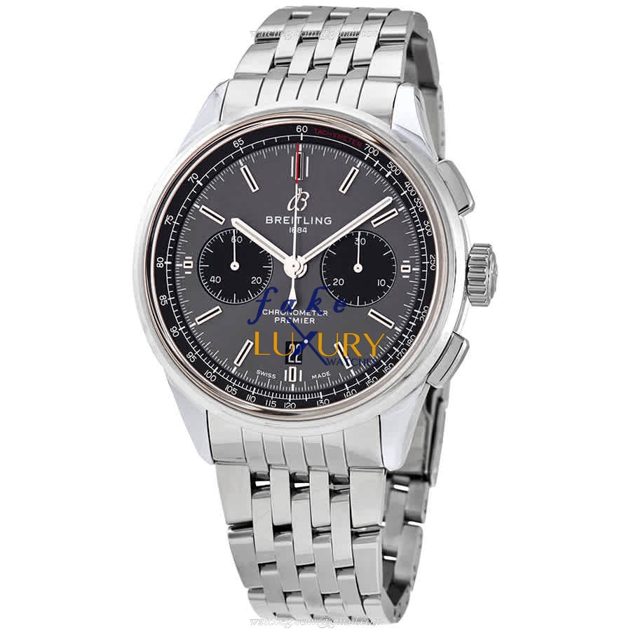 Breitling AB0118221B1A1 Premier Automatic Gray Dial Steel Replica Watch - Luxury Replica Watch