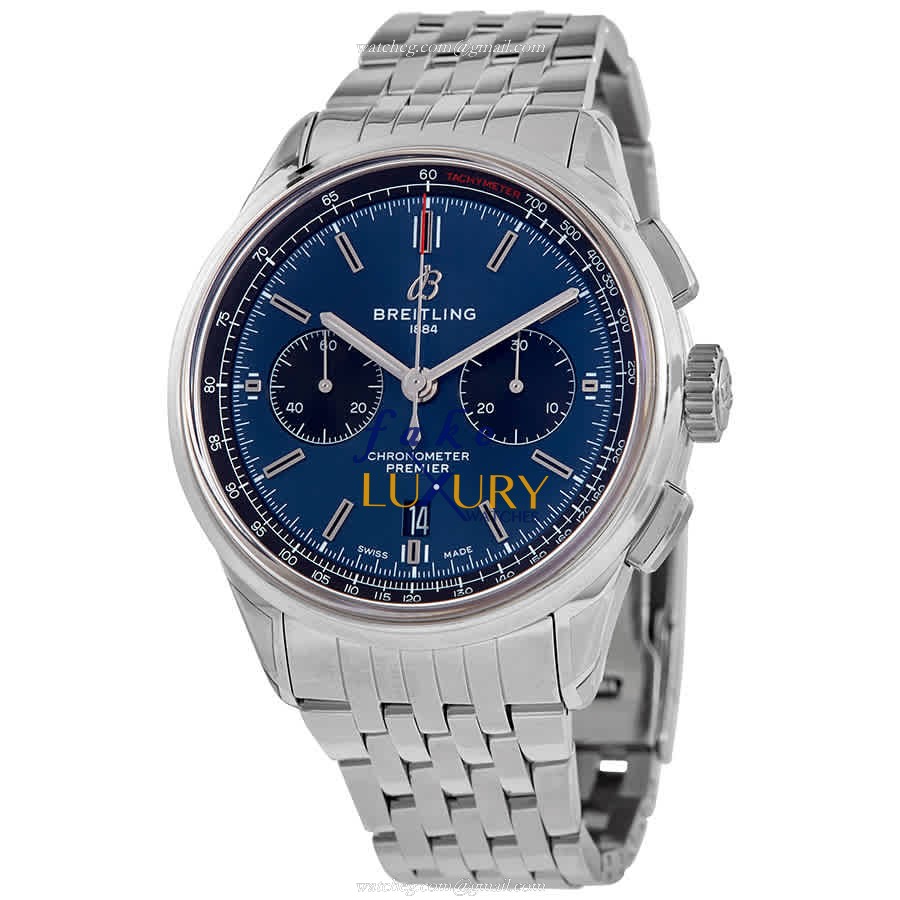 Breitling Premier AB0118221C1A1 - Replica Watch - Blue Dial - Automatic - Steel Case - 42mm - Luxury Replica Watch