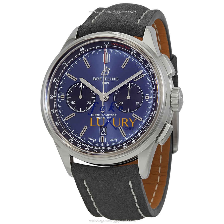 Breitling AB0118221C1X4 Premier Replica Watch, Blue Dial, Automatic Movement, Steel Case - Luxury Replica Watch