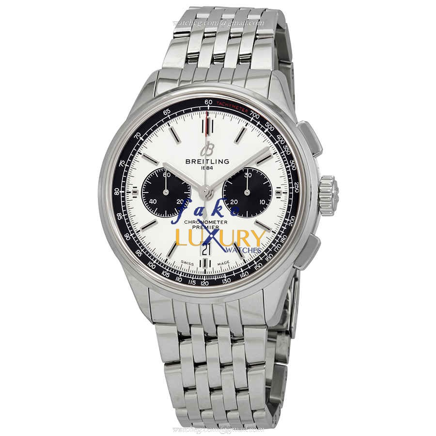 Breitling AB0118221G1A1 Premier Automatic Replica Watch, Silver Dial, Steel Case, Gold Strap - Luxury Replica Watch