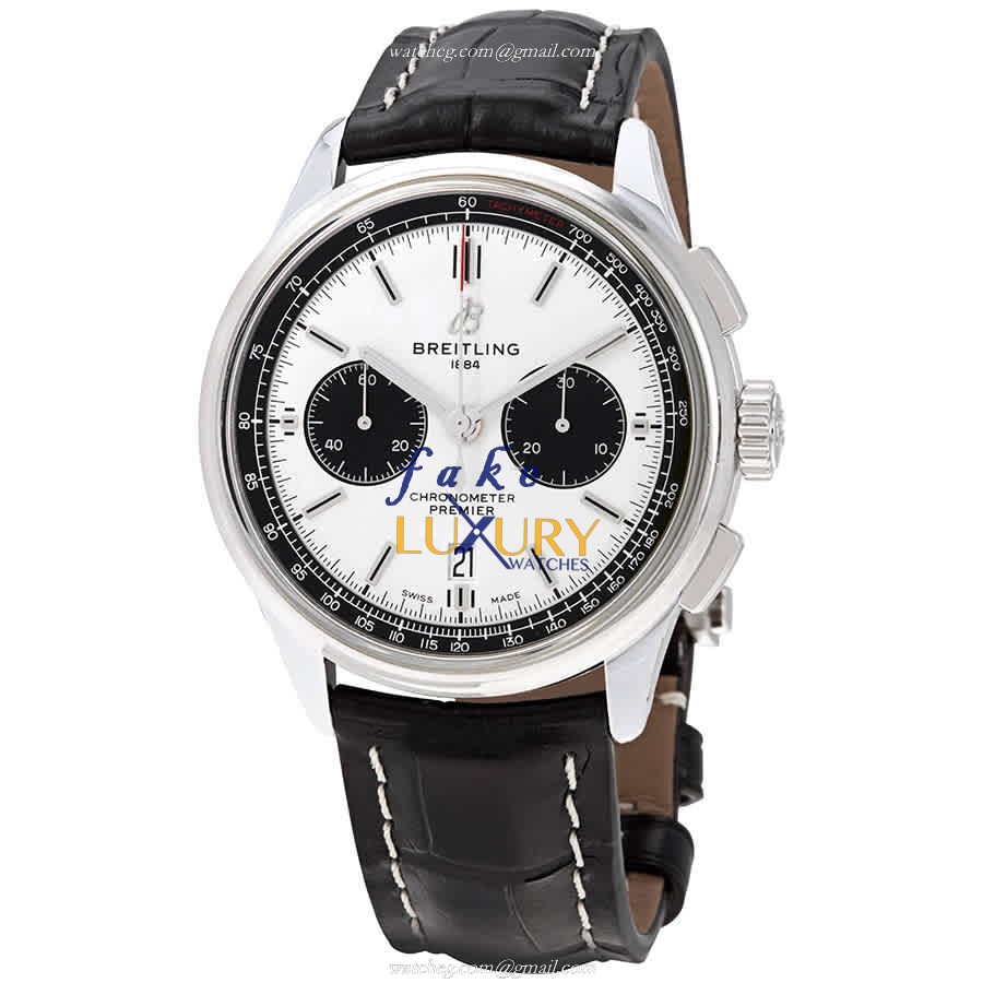 Breitling AB0118221G1P1 Premier Automatic Silver Dial Steel Replica Watch - Luxury Replica Watch