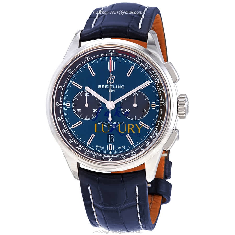 Breitling Premier AB0118A61C1P1 Replica Watch With Blue Dial, Steel Case, Alligator Strap - Luxury Replica Watch