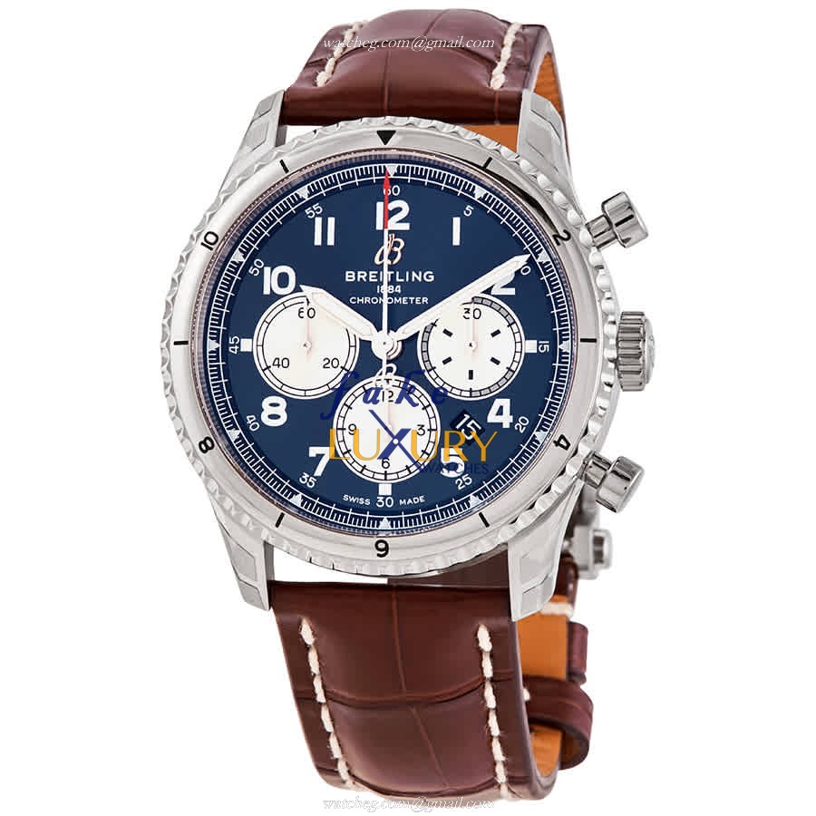 AB0119131C1P4 - Breitling Aviator 8 Replica Watch Automatic Blue Dial Brown Leather Strap - Luxury Replica Watch