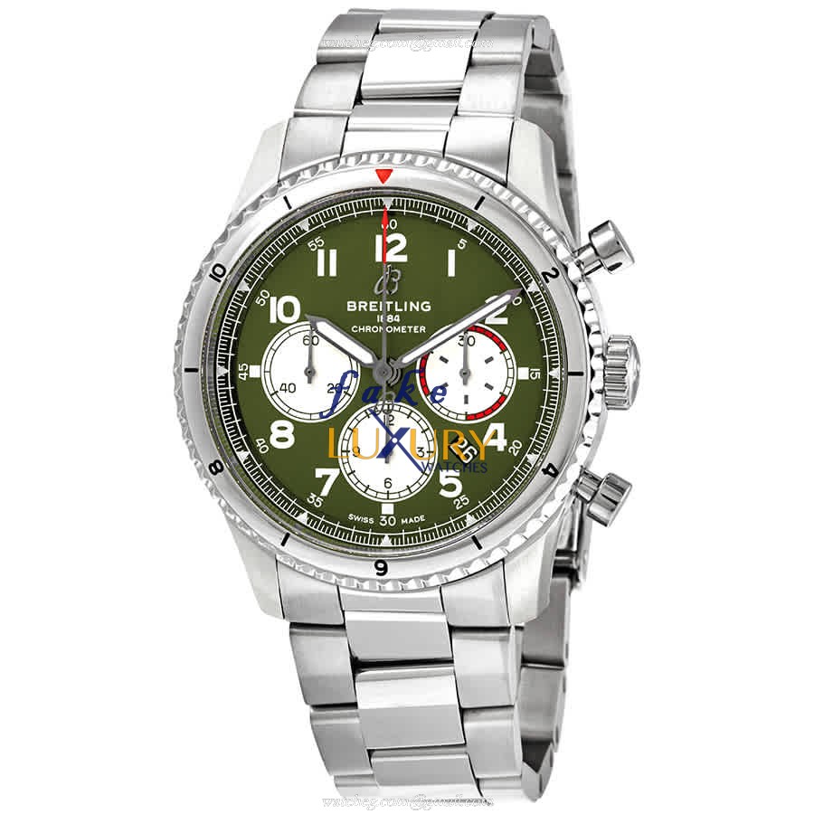 Breitling AVIATOR 8 AB01192A1L1A1 Replica Watch With Automatic Movement, Green Dial, Steel Bracelet - Luxury Replica Watch