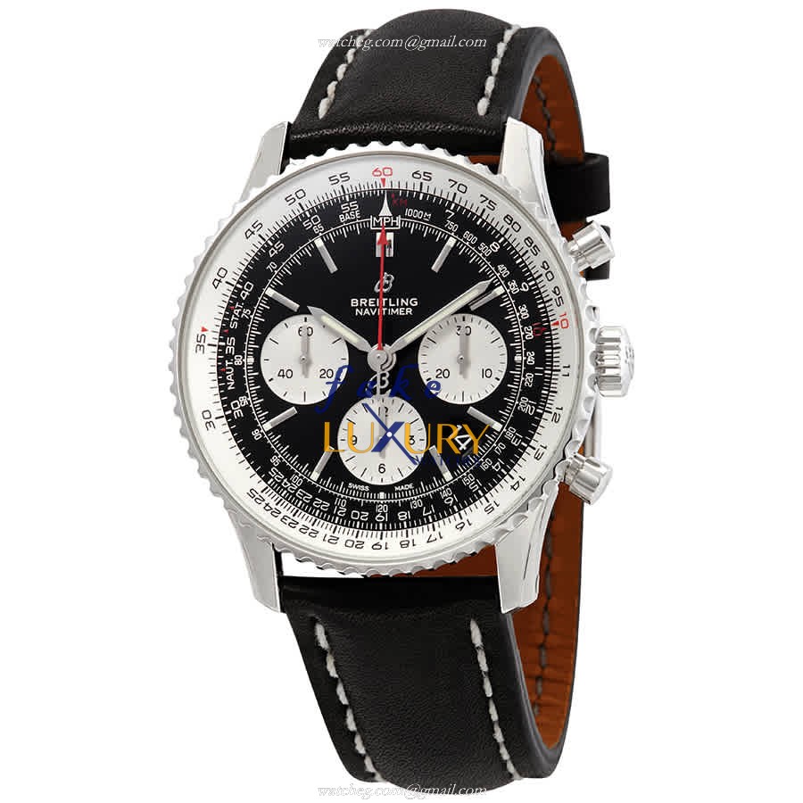 Breitling Navitimer 1 AB0121211B1X1 Automatic Steel Black Dial Cowhide Strap Replica Watch - Luxury Replica Watch