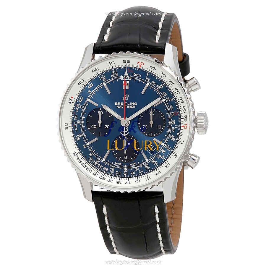 Breitling AB0121211C1P1 Replica Watch, Automatic Movement, Blue Dial, Steel Case, Black Alligator - Luxury Replica Watch