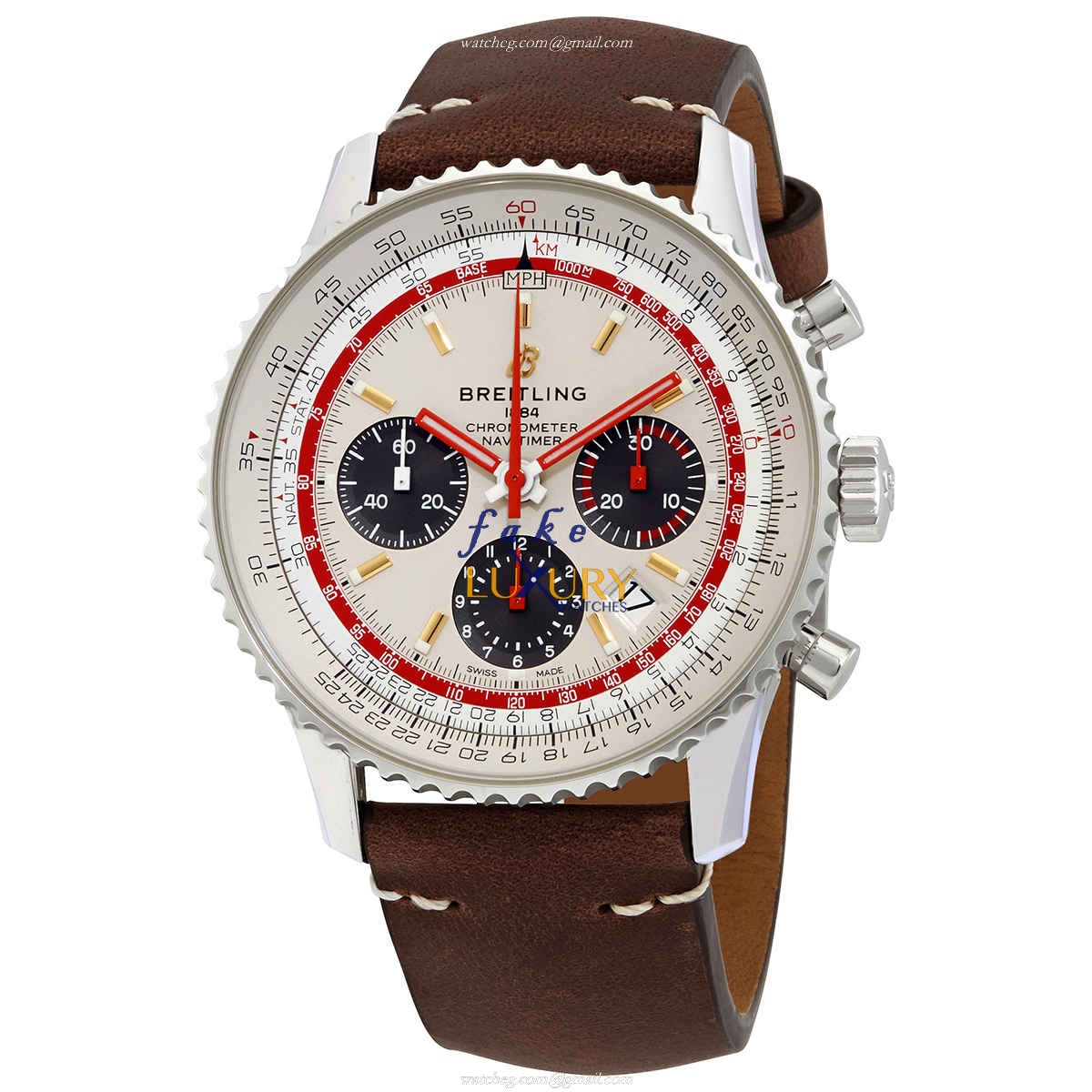 Breitling AB01219A1G1X1 Navitimer 1 Automatic with Beige Dial on Brown Cowhide Strap Replica Watch - Luxury Replica Watch