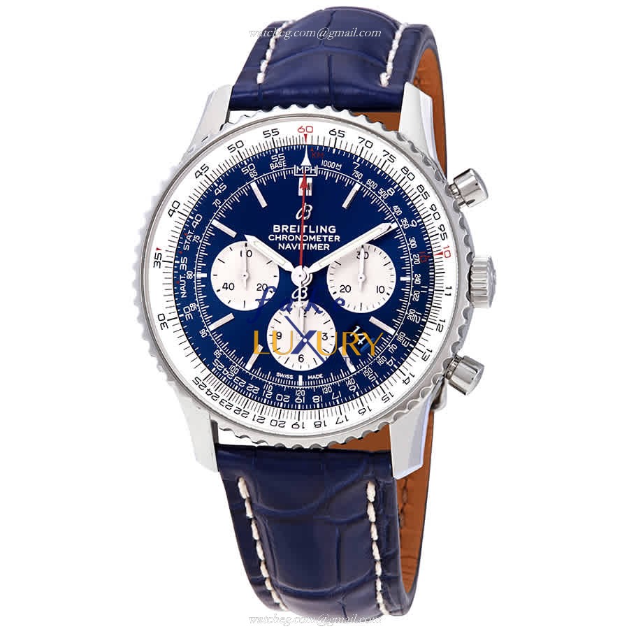 AB0127211C1P2 - Breitling Navitimer 1 Automatic Replica Watch Blue Dial Alligator Strap - Luxury Replica Watch