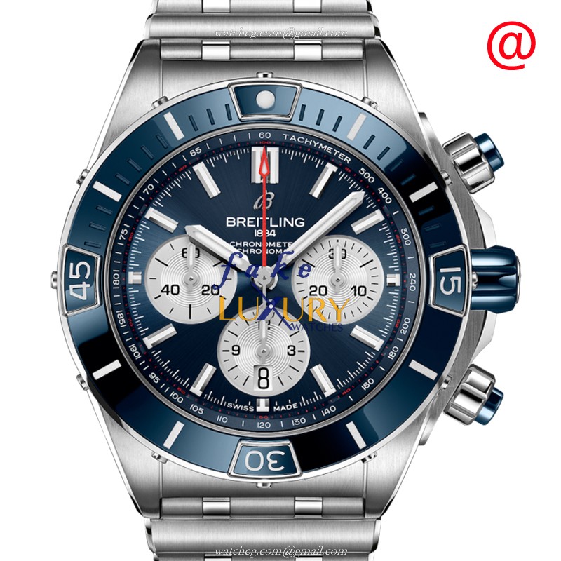Breitling AB0136161C1A1 Chronomat B01 Replica Watch, Blue Dial, Steel Bracelet, Automatic - Luxury Replica Watch
