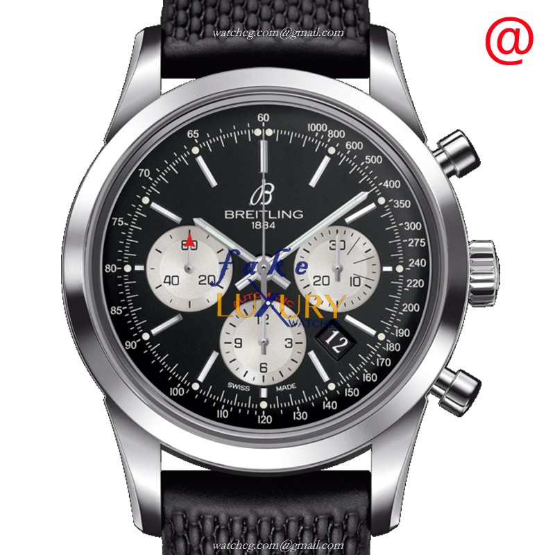 Breitling AB015212/BF26/279S Transocean Chronograph Replica Watch, Automatic, Black Dial, Rubber - Luxury Replica Watch