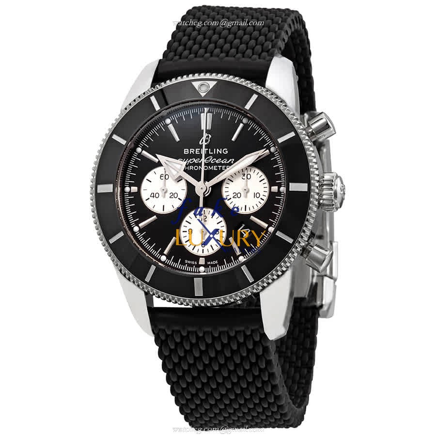 Breitling AB0162121B1S1 Superocean Heritage Replica Watch, Automatic, Black Dial, Rubber Strap - Luxury Replica Watch