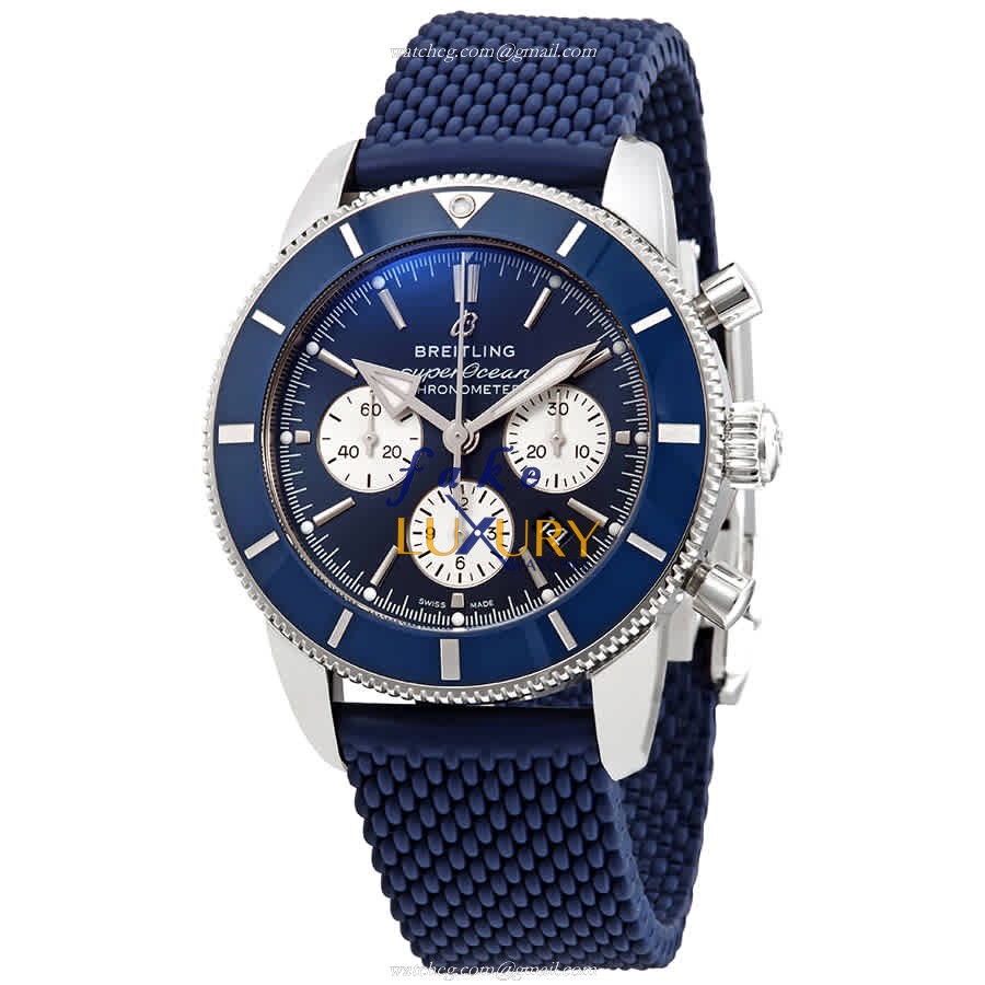 Breitling AB0162161C1S1 Superocean Heritage Replica Watch, Blue Dial, Steel Case, Rubber Strap - Luxury Replica Watch
