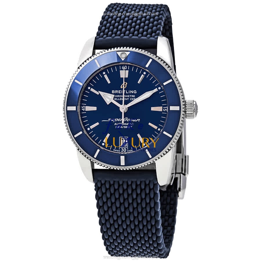 Breitling AB2010161C1S1 Superocean Replica Watch, Green Dial, Steel Case, Blue Rubber Strap - Luxury Replica Watch