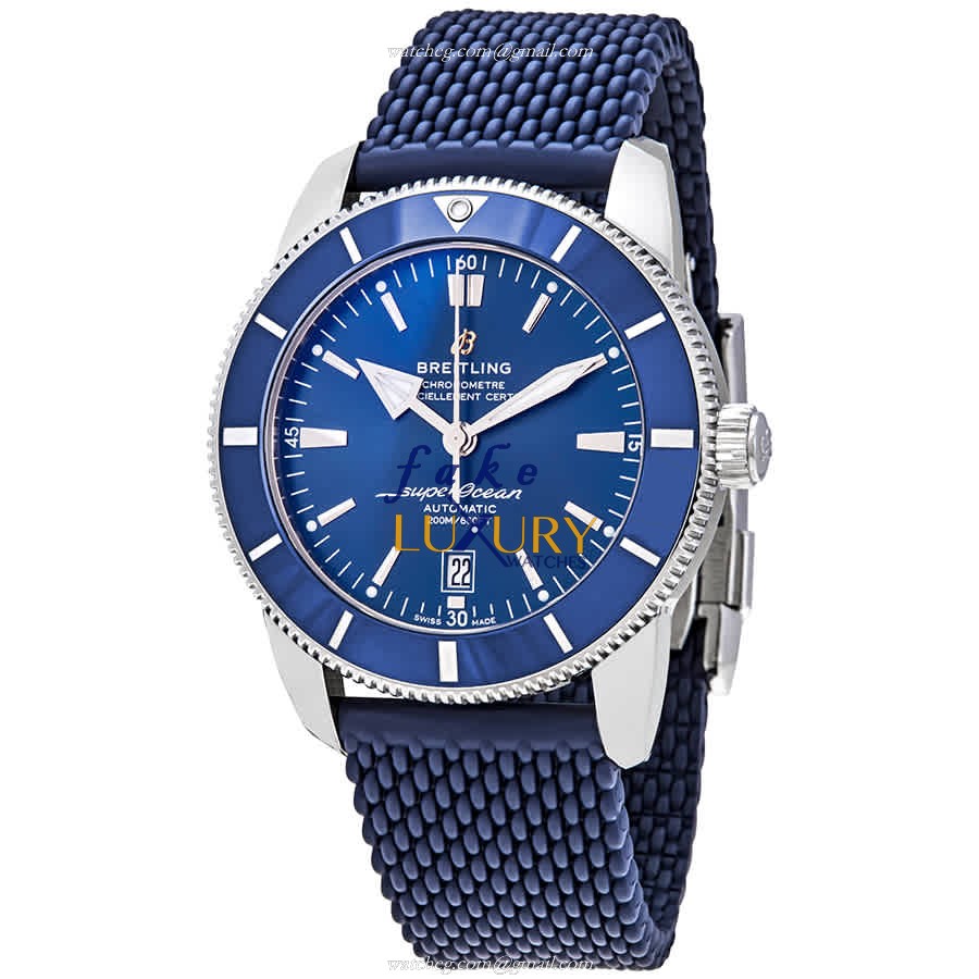 Breitling AB2020161C1S1 Superocean Replica Watch, Blue Dial, Steel Case, Rubber Strap - Luxury Replica Watch