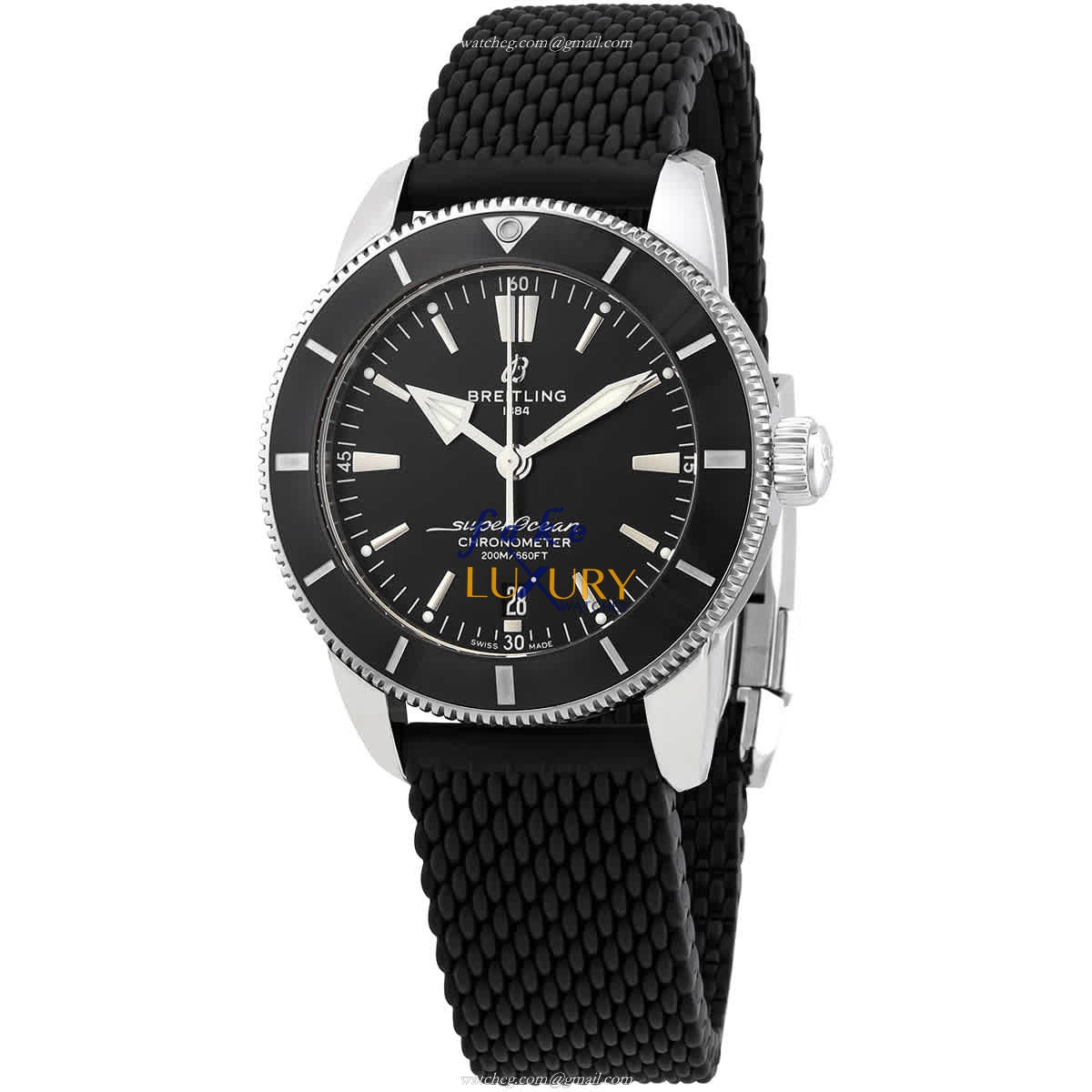 Breitling Superocean Replica Watch AB20302A1B1S1 with Black Dial on Rubber Strap - Luxury Replica Watch