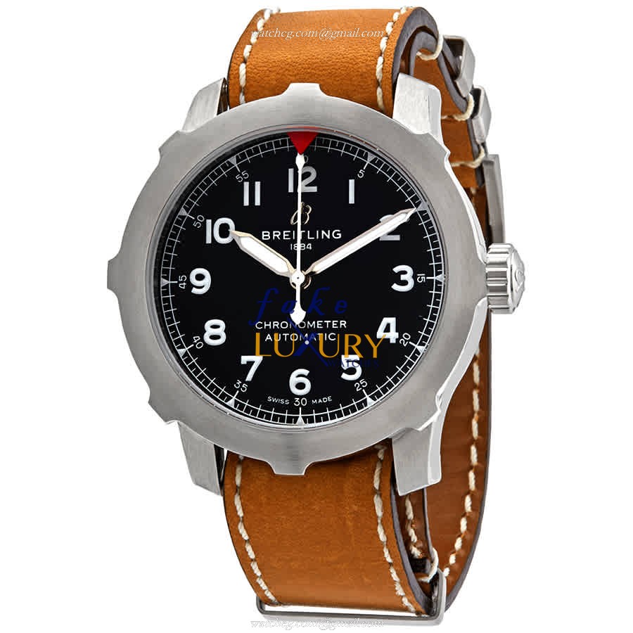 Breitling AVIATOR 8 AB2040101B1X1 Replica Watch, Automatic, Black Dial, Brown Cowhide Strap - Luxury Replica Watch