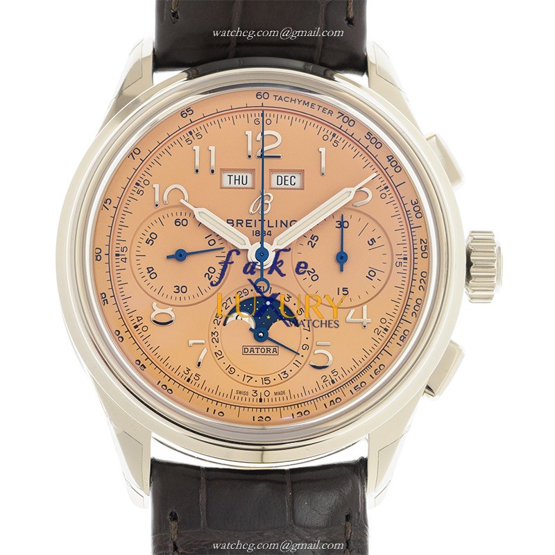 Breitling Premier AB2510201K1P1 Replica Watch, Automatic, Brown Dial, Steel Case, Leather Strap - Luxury Replica Watch