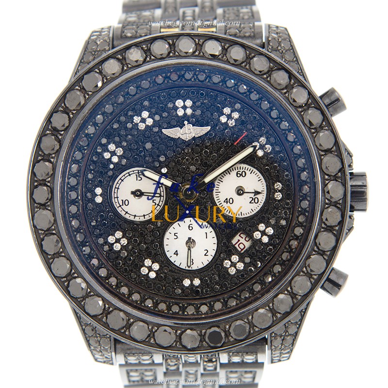 Breitling BREITLING BLACKDIA Replica Watch with Automatic Movement, Black Diamond Dial on Steel - Luxury Replica Watch