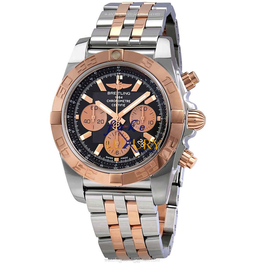 Breitling Chronomat B01 CB0110121B1C1 Automatic Rose Gold Steel Black Dial Replica Watch - Luxury Replica Watch