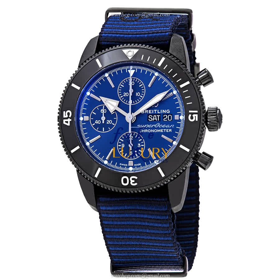 Breitling M133132A1C1W1 Superocean Heritage Replica Watch, Blue Dial, Steel Case, Canvas Strap - Luxury Replica Watch