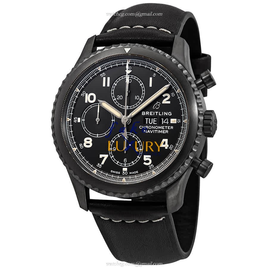 Breitling M13314101B1X1 AVIATOR 8 Replica Watch, Automatic, Black Dial, Steel Case, Leather Strap - Luxury Replica Watch
