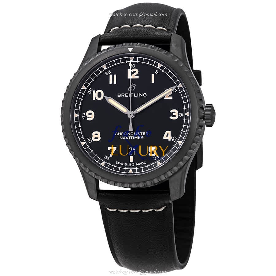 Breitling AVIATOR 8 Replica Watch M17314101B1X1 Automatic Black Dial Steel Case Leather Strap - Luxury Replica Watch