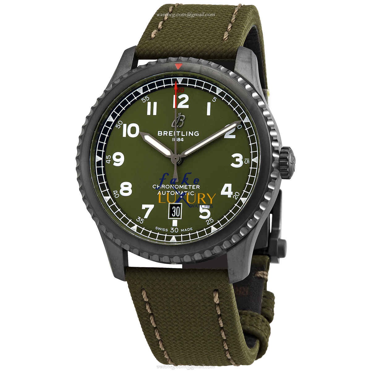 Breitling Aviator 8 M173152A1L1X2 Automatic Green Dial Canvas Strap Replica Watch - Luxury Replica Watch