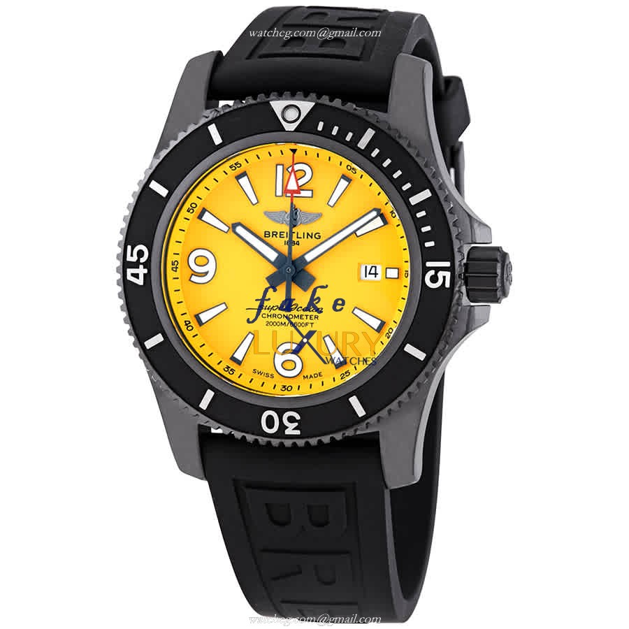 Breitling Superocean M17368D71I1S1 Automatic Yellow Dial Steel Rubber, Replica Watch - Luxury Replica Watch