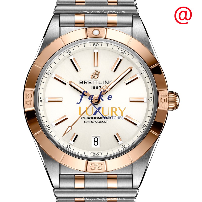 Breitling Chronomat B01 U10380101A1U1 White Dial 18kt Rose Gold Steel Replica Watch - Luxury Replica Watch