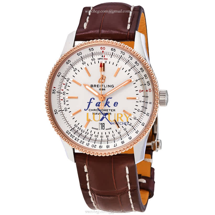 Breitling Navitimer 1 U17326211G1P2 Automatic Silver Dial Brown Alligator Strap Replica Watch - Luxury Replica Watch