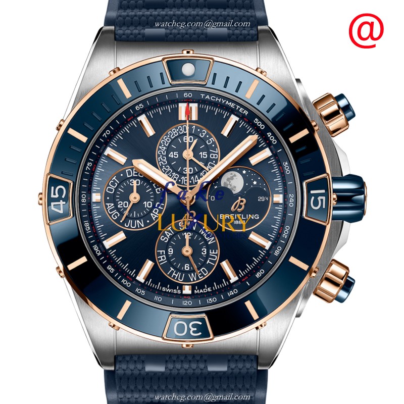 Breitling U19320161C1S1 Replica Chronomat B01 Automatic Blue Dial Rose Gold Steel Watch - Luxury Replica Watch