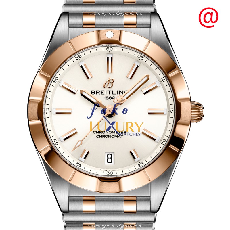 Breitling U77310101A1U1 Chronomat B01 Replica Watch, White Dial, Rose Gold & Steel Case - Luxury Replica Watch