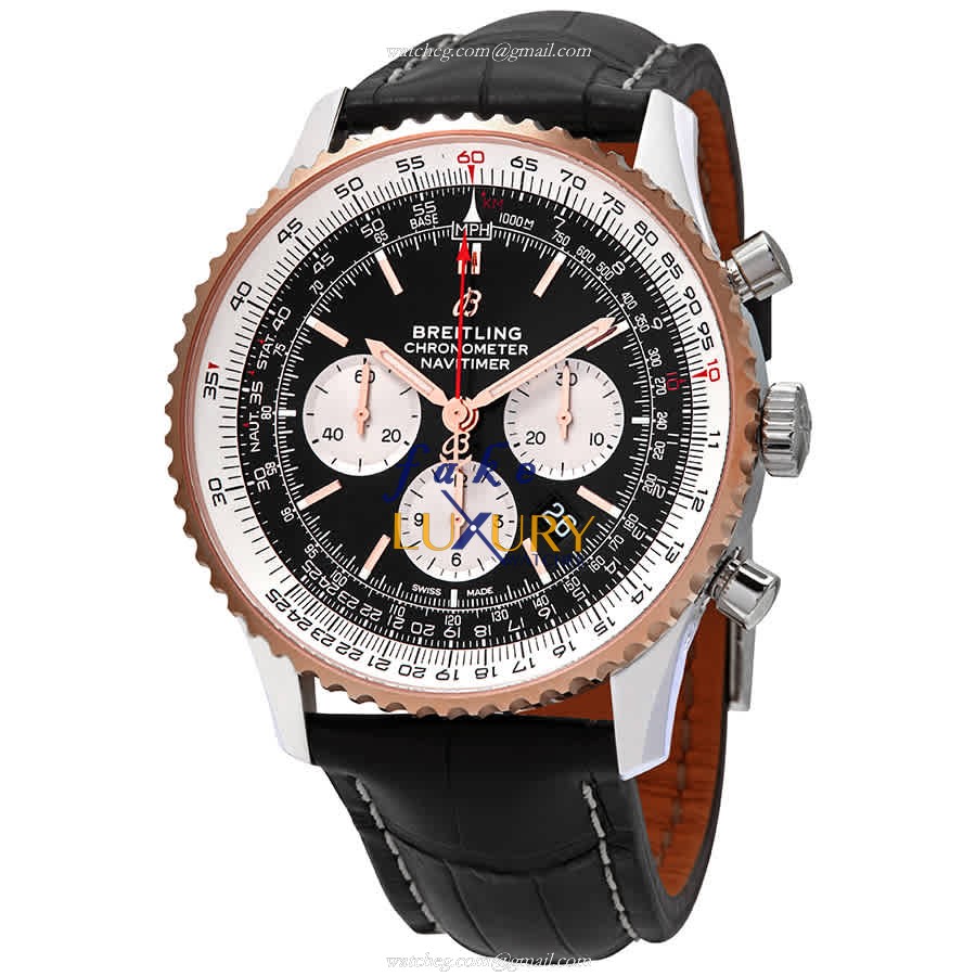 Breitling UB0127211B1P1 Navitimer 1 Replica Watch, Automatic, Black Dial, Steel Case, Alligator - Luxury Replica Watch