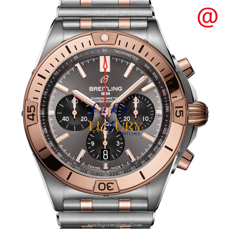 UB0134101B1U1 - Breitling Chronomat B01 Replica Watch Automatic Gray Dial 18kt Rose Gold Steel - Luxury Replica Watch