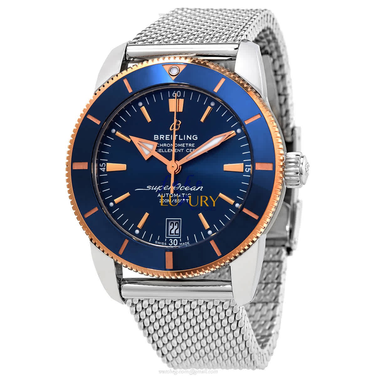 Breitling UB2010161C1A1 Superocean Heritage Replica Watch, Blue Dial, Steel Bracelet - Luxury Replica Watch