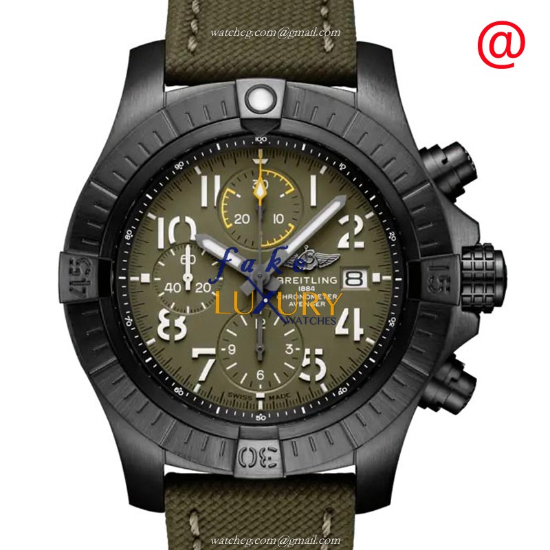 Breitling V13317101L1X1 AVENGER II Automatic Titanium Green Canvas | Replica Watch - Luxury Replica Watch