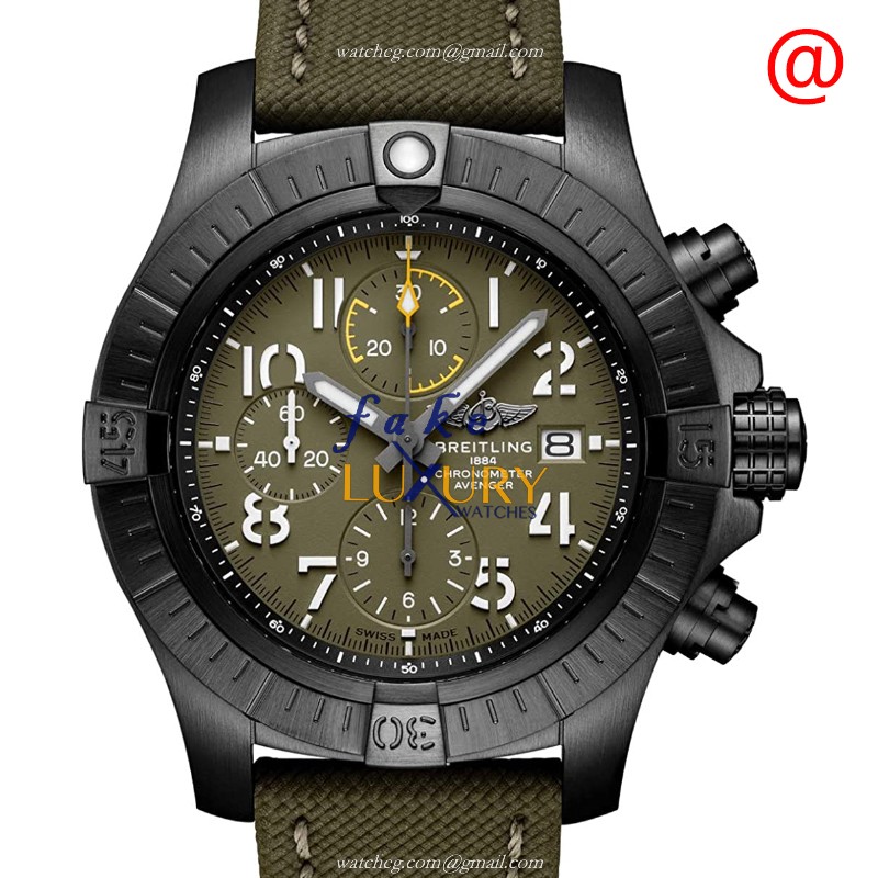 Breitling V13317101L1X2 Avenger II Replica Watch, Automatic, Green Dial, Titanium Case - Luxury Replica Watch