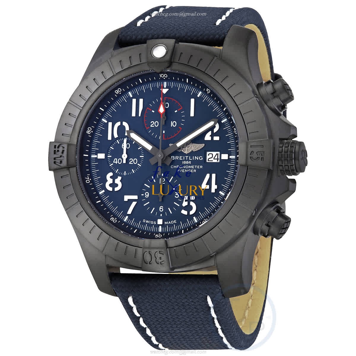 Breitling V13375101C1X1 Super Avenger Replica Watch, Blue Dial, Titanium Case, Automatic - Luxury Replica Watch