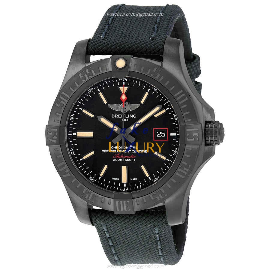 Breitling V1731110-BD74-109W-M20BASA.1 Avenger II Replica Watch, Automatic Movement, Black Dial - Luxury Replica Watch