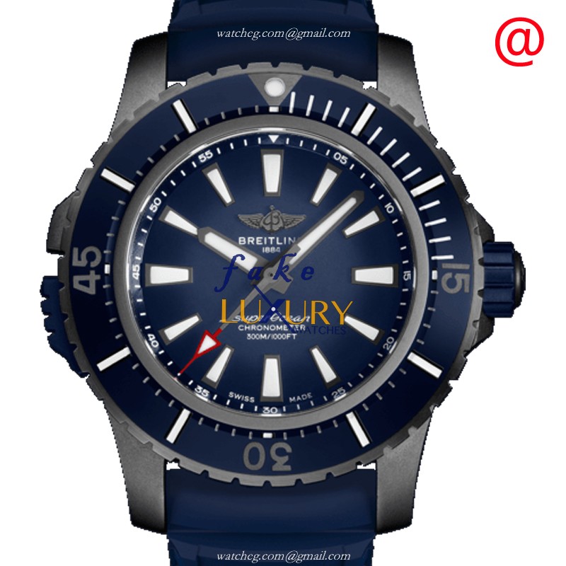 Breitling V17369161C1S1 Superocean Automatic Titanium Blue Rubber Replica Watch - Luxury Replica Watch