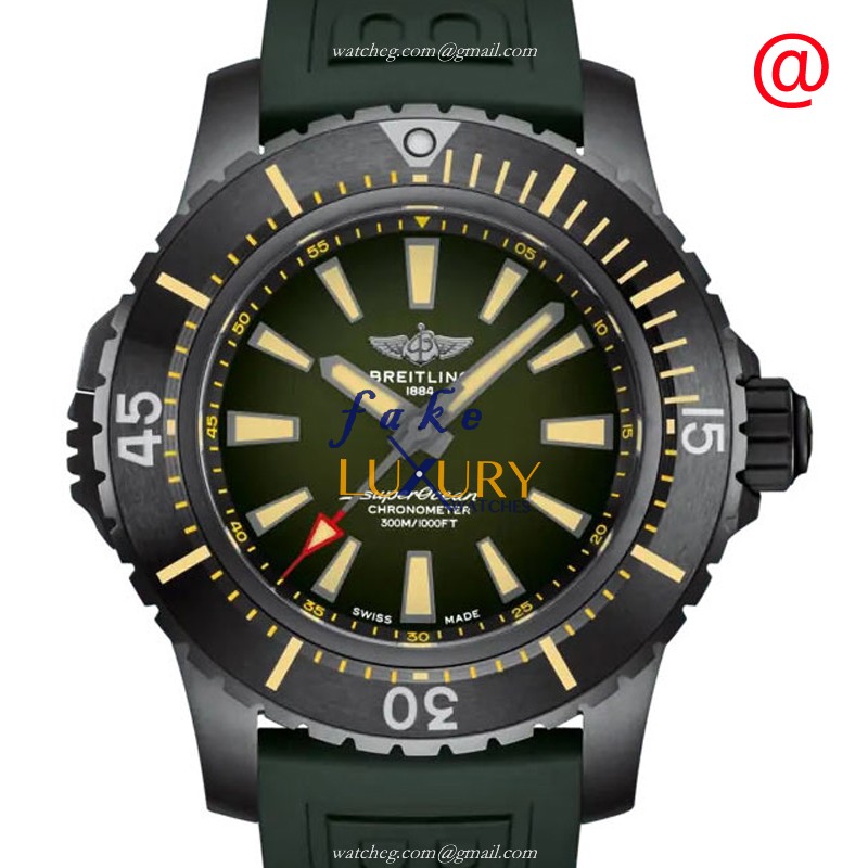 Breitling V17369241L1S2 Superocean Replica Watch, Automatic, Green Dial, Titanium Case - Luxury Replica Watch