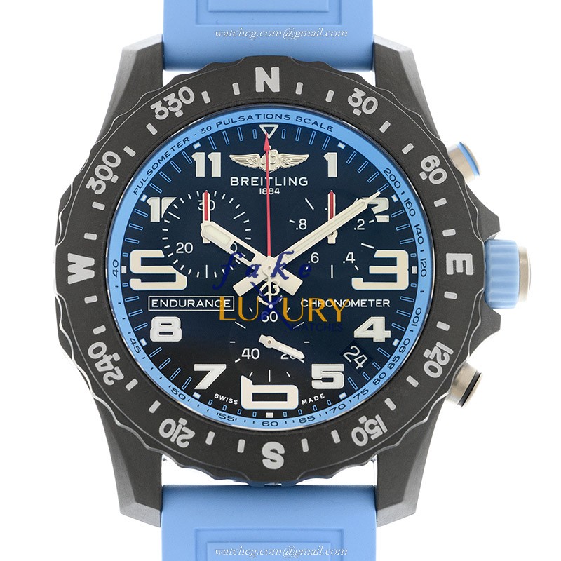 Breitling X82310281B1S1 Endurance Pro Replica Watch, Quartz Carbon Fiber, Black Dial Blue Rubber - Luxury Replica Watch