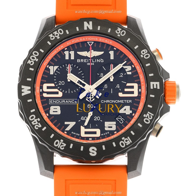 Breitling Endurance Pro X82310A51B1S1 Quartz Carbon Fiber Black Dial Orange Rubber Replica Watch - Luxury Replica Watch