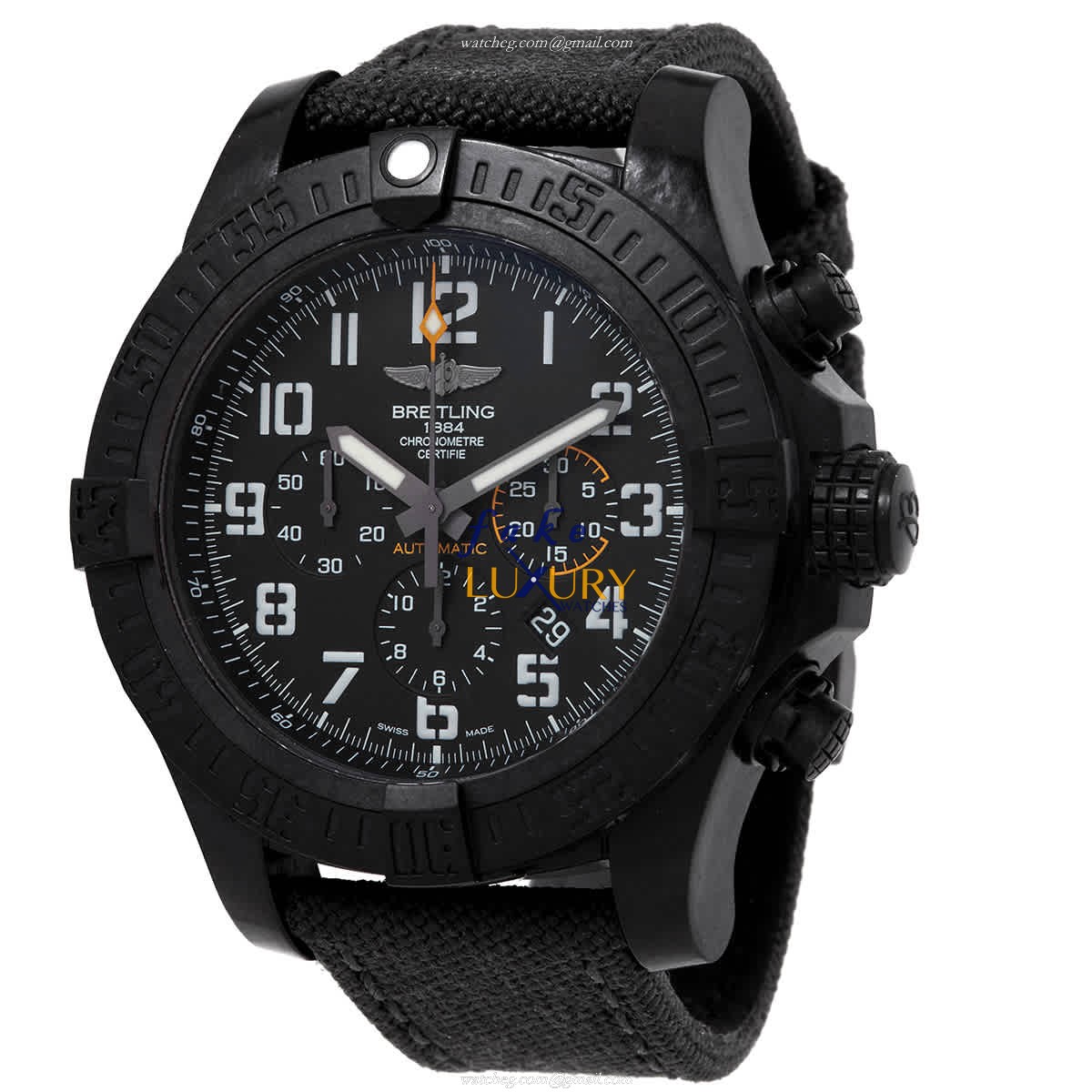 Breitling XB0170E41B1W1 AVENGER II Automatic Carbon Fiber Black Dial Canvas Strap Replica Watch - Luxury Replica Watch