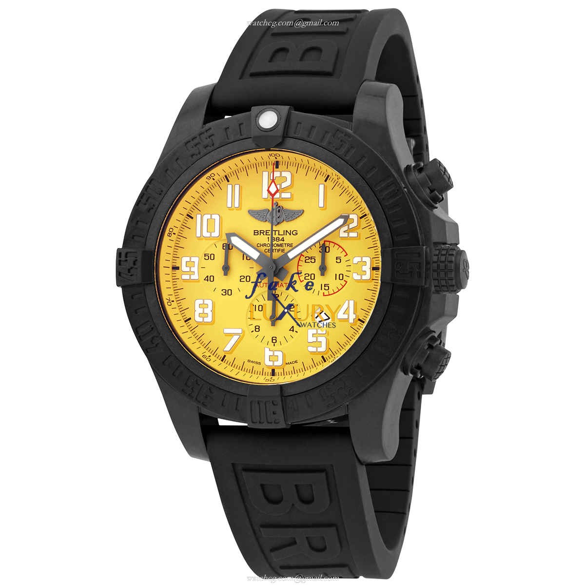 Breitling Avenger Hurricane XB0170E41I1S1 Replica Watch Automatic Carbon Fiber Yellow Dial - Luxury Replica Watch