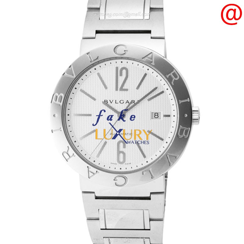Bulgari 101381 Automatic Stainless Steel Watch with White Dial on Silver Bracelet Replica Watch - Luxury Replica Watch