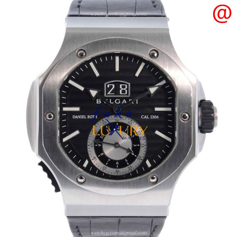 Bulgari 101844 Daniel Roth Automatic Stainless Steel Black Dial Alligator Strap Replica Watch - Luxury Replica Watch